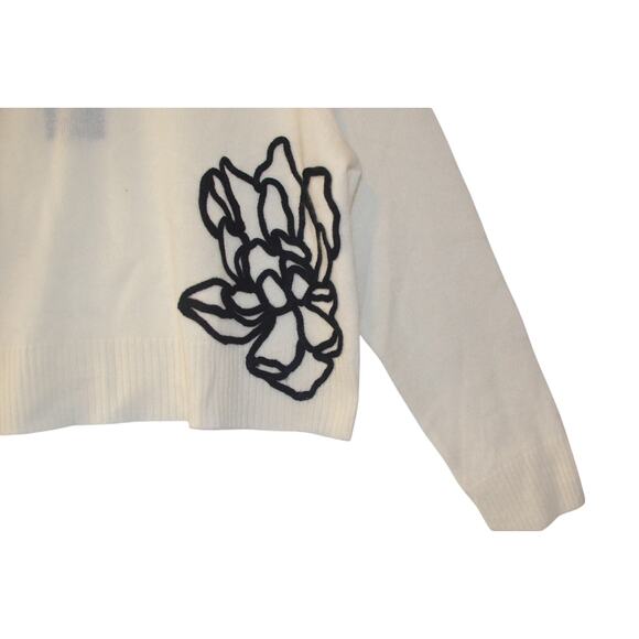 Charter Club Women's 100% Cashmere Boatneck Embroidered Floral Sweater - Picture 4 of 4